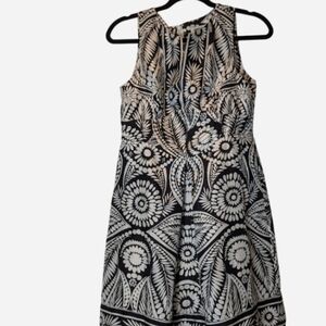 Elegant Black and White Floral Dress